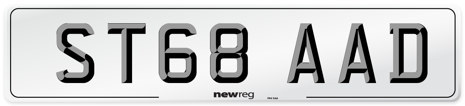 ST68 AAD Number Plate from New Reg